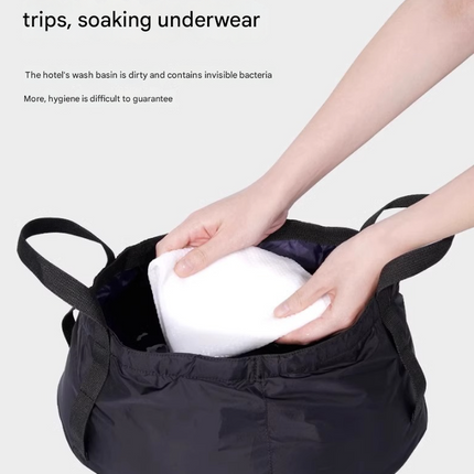 2PCS Rose Red 8.5L Portable Folding Water Basin - Collapsible Bucket with Carry Bag for Camping & Travel.