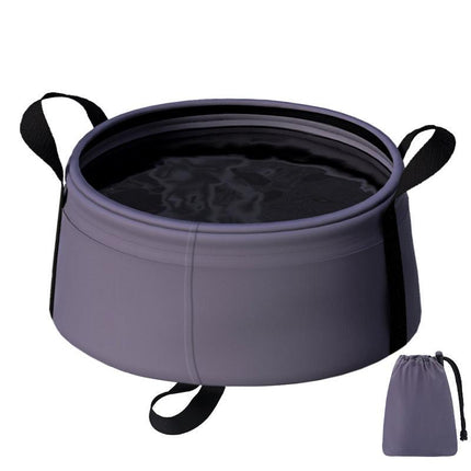 2PCS Purple 8.5L Portable Folding Water Basin - Collapsible Bucket with Carry Bag for Camping & Travel.