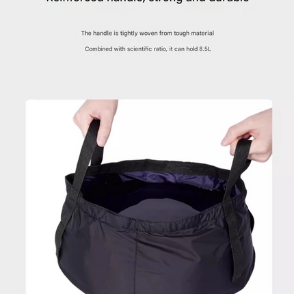 2PCS Purple 8.5L Portable Folding Water Basin - Collapsible Bucket with Carry Bag for Camping & Travel.