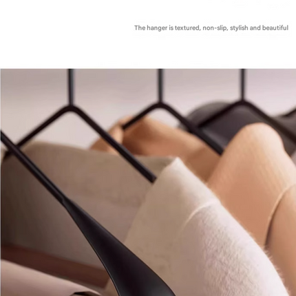 Premium Solid Wood Clothes Hangers Set of 6 - Wide Shoulder Non-Slip Suit Hangers.