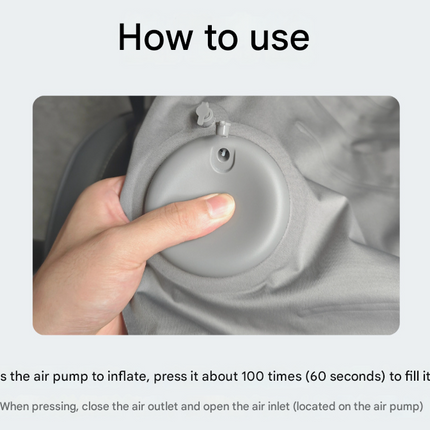 Grey Ultralight Inflatable Lumbar Support Pillow - Portable Ergonomic Back Cushion for Travel, Office & Car.