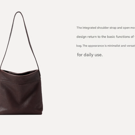 Black Minimalist Vintage-Style PU Leather Shoulder Bag Casual Commuter Tote.