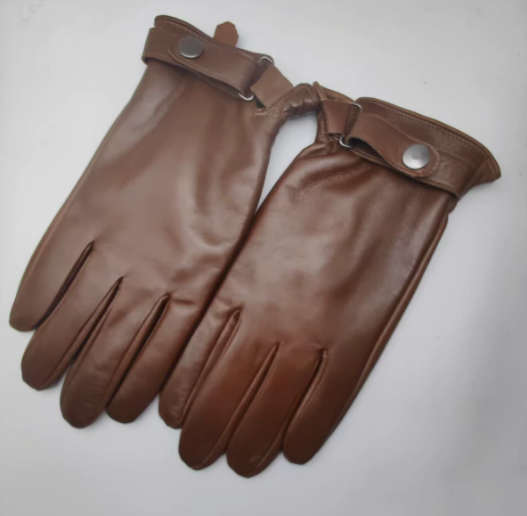 M Brown Premium Men's Genuine Sheepskin Leather Driving & Cycling Gloves.