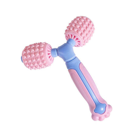 Y-Shaped Dual Roller Massager for Deep Tissue Muscle Relief - Handheld Fascia Tool for Legs & Body.