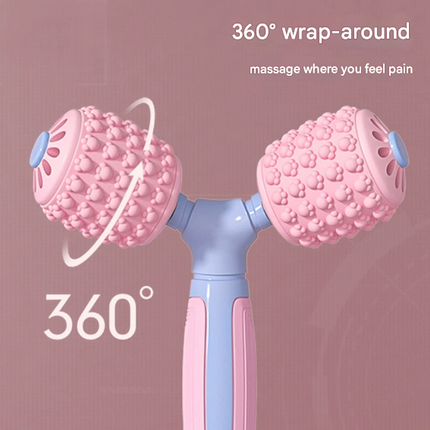 Y-Shaped Dual Roller Massager for Deep Tissue Muscle Relief - Handheld Fascia Tool for Legs & Body.
