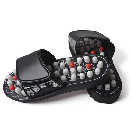 40-41 Therapeutic Reflexology Massage Slippers - Acupressure Foot Massager Sandals with Rotating Nodes for Pain Relief.
