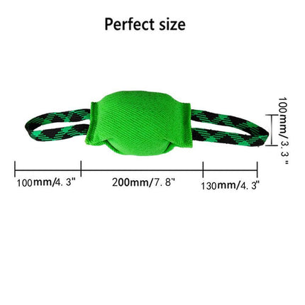 Yellow Durable Dog Tug Toy with 2 Handles - Interactive Bite Pillow for Training & Tug of War.