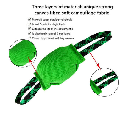 Yellow Durable Dog Tug Toy with 2 Handles - Interactive Bite Pillow for Training & Tug of War.