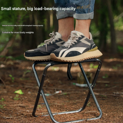 Small Red Ultralight Portable Folding Camping Stool - Compact Aluminum Chair for Hiking, Fishing & Outdoor Events.