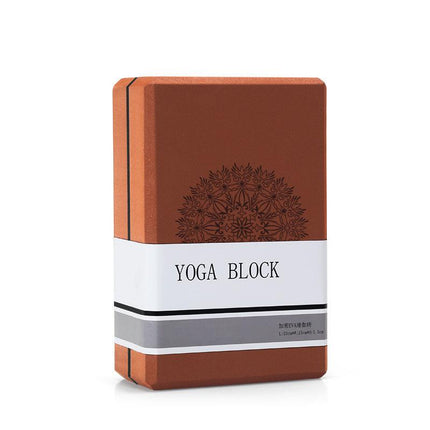 Coffee Brown High-Density EVA Foam Yoga Block for Support & Stability - Lightweight Non-Slip Brick for Yoga, Pilates & Stretching.