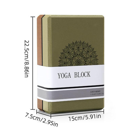 Coffee Brown High-Density EVA Foam Yoga Block for Support & Stability - Lightweight Non-Slip Brick for Yoga, Pilates & Stretching.