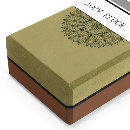 Coffee Brown High-Density EVA Foam Yoga Block for Support & Stability - Lightweight Non-Slip Brick for Yoga, Pilates & Stretching.