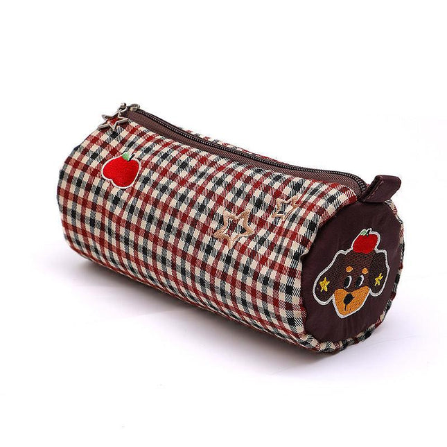 Coffee Vibrant Color Block Pencil Case - Large Capacity Stationery Organizer for School & Office.