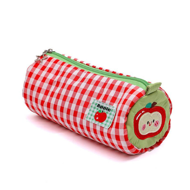 Red Vibrant Color Block Pencil Case - Large Capacity Stationery Organizer for School & Office.