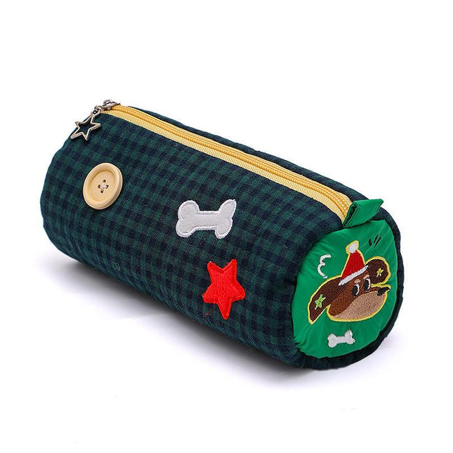 Green Vibrant Color Block Pencil Case - Large Capacity Stationery Organizer for School & Office.