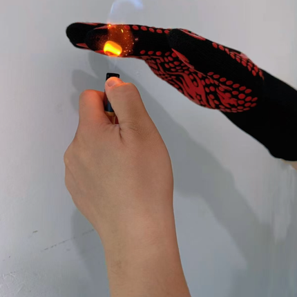 Blue a Pair Of Extreme Heat Resistant BBQ Gloves (500°C) - Aramid Fiber with Non-Slip Silicone Grip for Grilling & Oven Use.