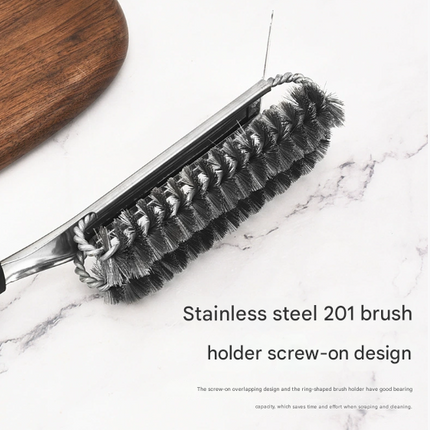 Plastics Handle Heavy Duty BBQ Grill Brush - Stainless Steel Wire Cleaner with Scraper for Effortless Grate Cleaning.