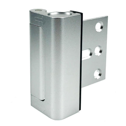 Silver Heavy-Duty Hotel Style Security Door Lock - Childproof Door Reinforcement Latch for Home Safety.