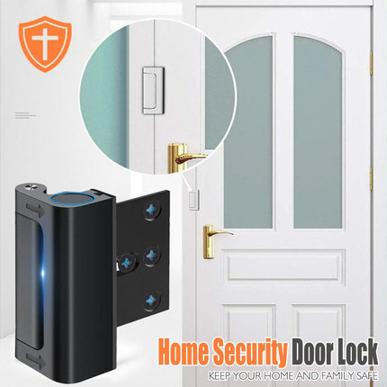 Silver Heavy-Duty Hotel Style Security Door Lock - Childproof Door Reinforcement Latch for Home Safety.