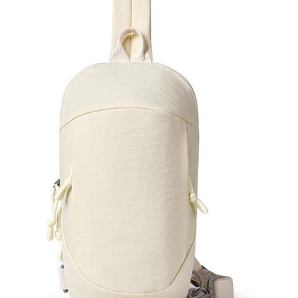 Beige Minimalist Anti-Theft Sling Bag for Men & Women - Water-Resistant Crossbody Chest Pack, Fits 9.7-inch Tablet.