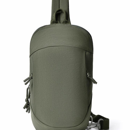 Army Green Minimalist Anti-Theft Sling Bag for Men & Women - Water-Resistant Crossbody Chest Pack, Fits 9.7-inch Tablet.