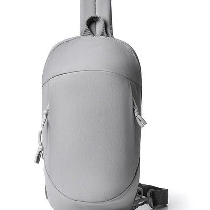 Grey Minimalist Anti-Theft Sling Bag for Men & Women - Water-Resistant Crossbody Chest Pack, Fits 9.7-inch Tablet.