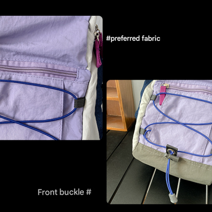Purple Mini Lightweight Drawstring Backpack for Women - Small Casual Travel Daypack.
