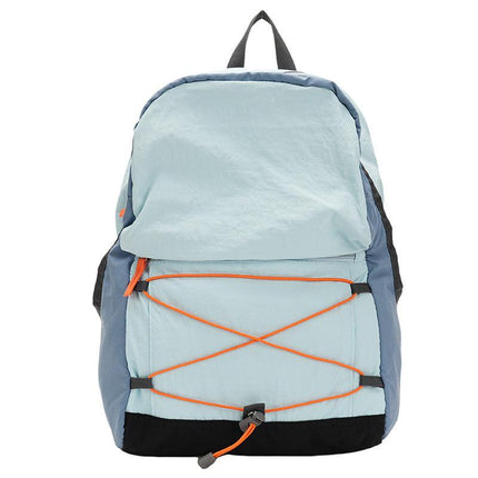 Blue Mini Lightweight Drawstring Backpack for Women - Small Casual Travel Daypack.