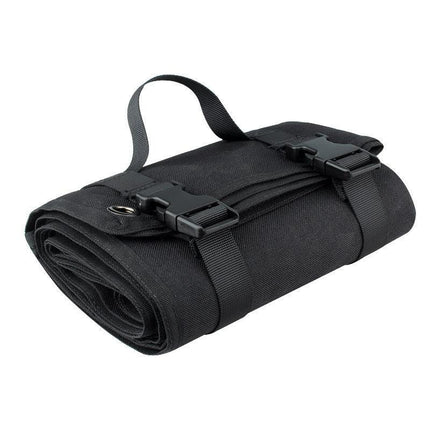 Black Tactical Roll-Up Shooting Mat - Lightweight Waterproof Ground Pad for Outdoor Camping & Hiking.
