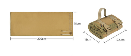 Black Tactical Roll-Up Shooting Mat - Lightweight Waterproof Ground Pad for Outdoor Camping & Hiking.