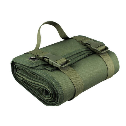 Green Tactical Roll-Up Shooting Mat - Lightweight Waterproof Ground Pad for Outdoor Camping & Hiking.