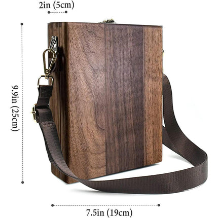 Vintage Writer's Wooden Messenger Box - Artisan Crossbody Satchel for Artists and Creatives.
