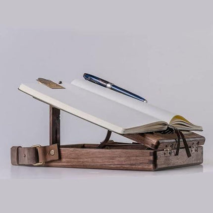Vintage Writer's Wooden Messenger Box - Artisan Crossbody Satchel for Artists and Creatives.