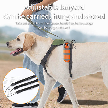 Orange and grey Hygienic Portable Dog Pooper Scooper with Integrated Bag Dispenser - Effortless Pet Waste Cleanup.