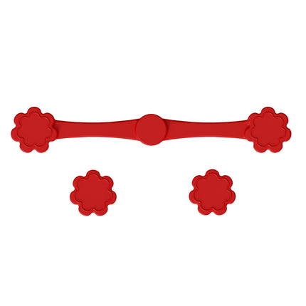 4piece Red small flower Magnetic Silicone Clips - Food-Grade High-Temperature Air Fryer Paper Liner Holders.