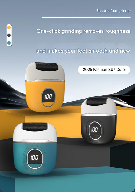 Yellow Smart Digital Electric Foot File - Automatic Dead Skin Remover.