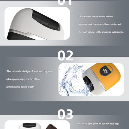 Yellow Smart Digital Electric Foot File - Automatic Dead Skin Remover.
