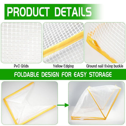 3 piece White Foldable Raised Garden Bed Cover - Vegetable Plant Protector(80 x 34 x 35 cm).