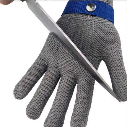 1 pair of silver A9 grade 316 stainless steel cut resistant gloves(XL).