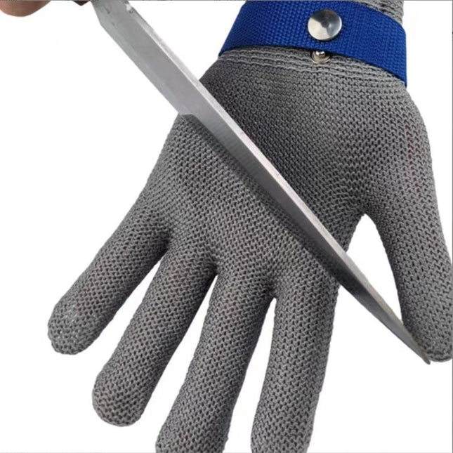 1 pair of silver A9 grade 316 stainless steel cut resistant gloves(XL).