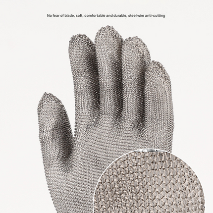 1 pair of silver A9 grade 316 stainless steel cut resistant gloves(XL).