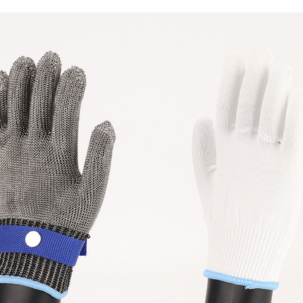 1 pair of silver A9 grade 316 stainless steel cut resistant gloves(XL).