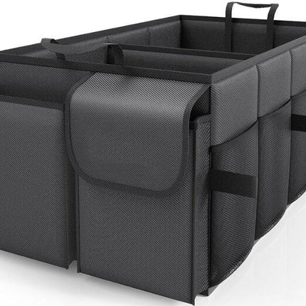 Black Car Trunk Storage Box - Foldable Organizer.