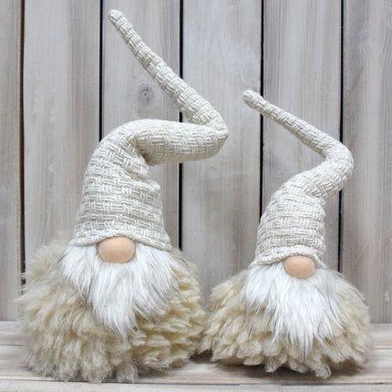 Beige Charming Handcrafted Christmas Gnome - Nordic Tomte Plush Figurine for Holiday Decor(11*11*36cm).