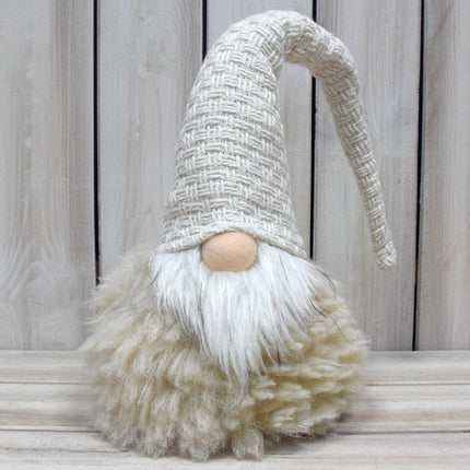 Beige Charming Handcrafted Christmas Gnome - Nordic Tomte Plush Figurine for Holiday Decor(14*14*48cm).