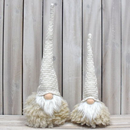 Beige Charming Handcrafted Christmas Gnome - Nordic Tomte Plush Figurine for Holiday Decor(14*14*48cm).