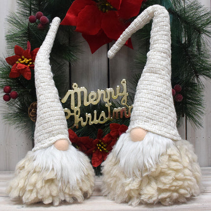 Beige Charming Handcrafted Christmas Gnome - Nordic Tomte Plush Figurine for Holiday Decor(14*14*48cm).