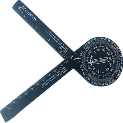 Black Precision 360-Degree Miter Saw Protractor - Aluminum Alloy Angle Finder for Woodworking & Carpentry.