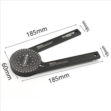 Red Precision 360-Degree Miter Saw Protractor - Aluminum Alloy Angle Finder for Woodworking & Carpentry.