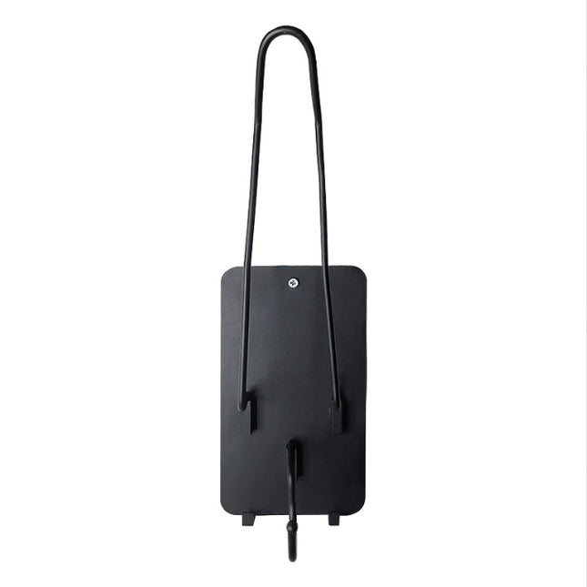 Iron Wall Mounted Motorcycle Helmet Holder - Heavy-Duty Gear Rack with Jacket Hook for Helmets, Coats & Accessories.